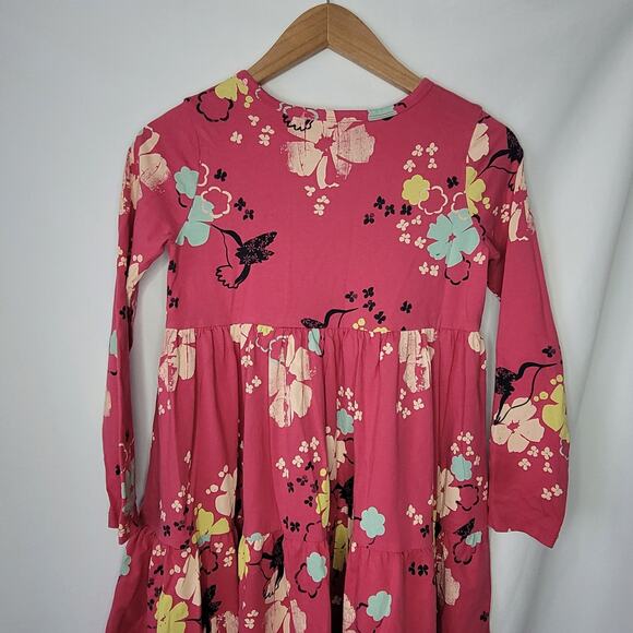 Tea Brand- Girl's Pink and floral long sleeve dress- size 12 - Picture 2 of 5